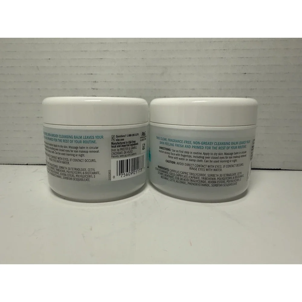 2 New Olay Gentle Cleansing Balm Removes Makeup, Sunscreen & Oil 3.4oz